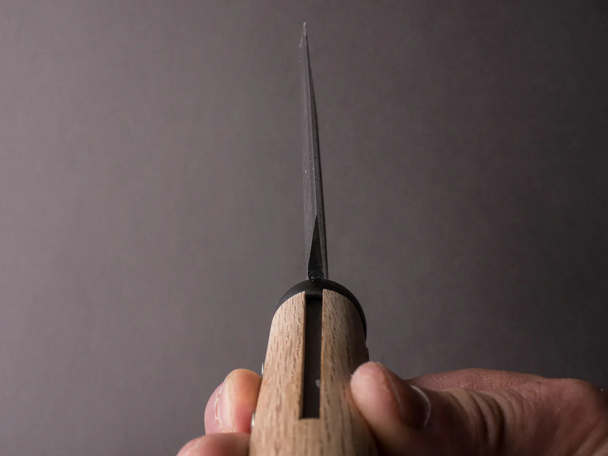 Ajikataya - Old Style Hatchet - Kurouchi - 180mm - Oak Wood Handle - Single Bevel - Image 10