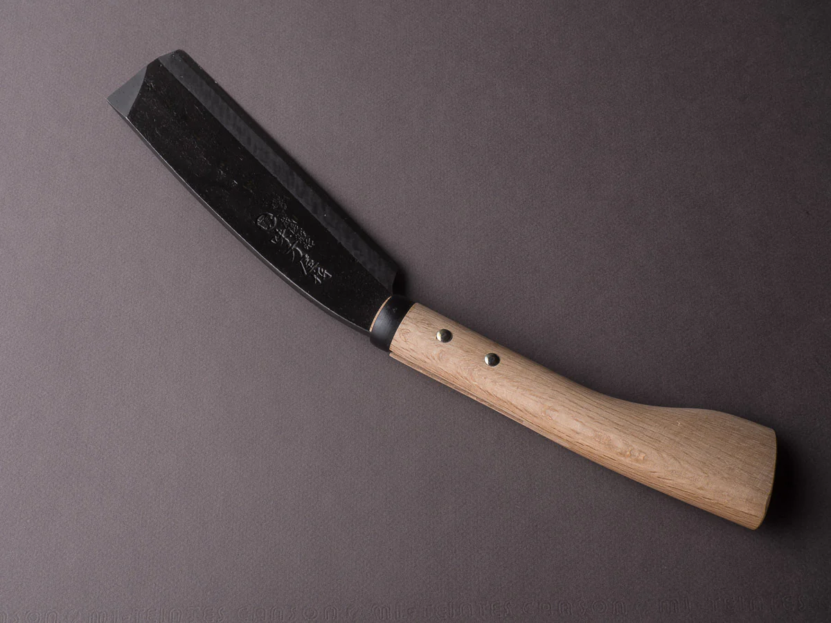 Ajikataya - Old Style Hatchet - Kurouchi - 180mm - Oak Wood Handle - Single Bevel - Image 2