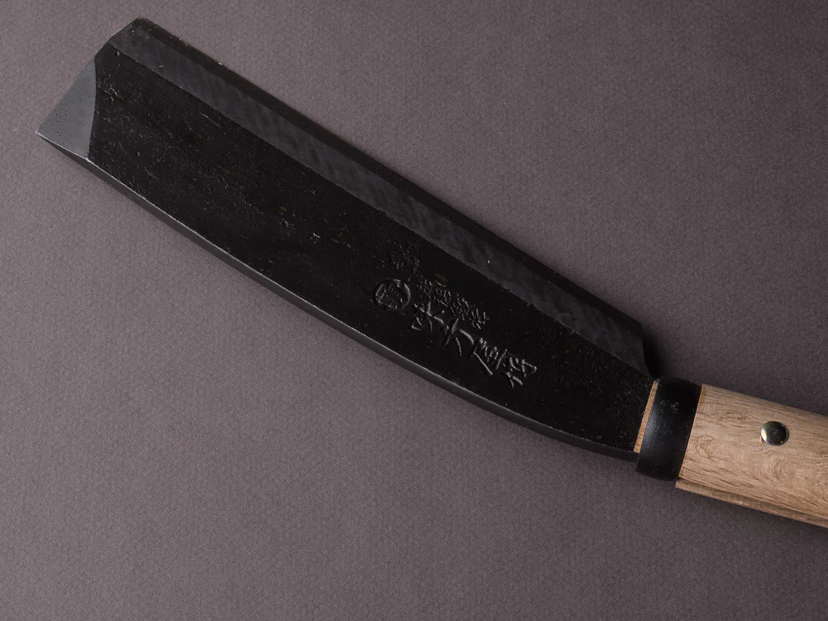 Ajikataya - Old Style Hatchet - Kurouchi - 180mm - Oak Wood Handle - Single Bevel - Image 4