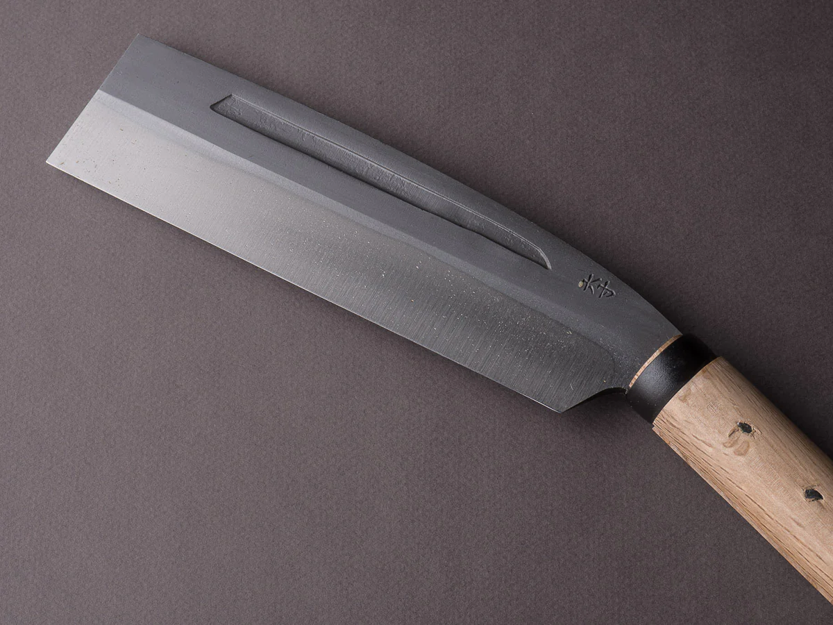 Ajikataya - Old Style Hatchet - Kurouchi - 180mm - Oak Wood Handle - Single Bevel - Image 5