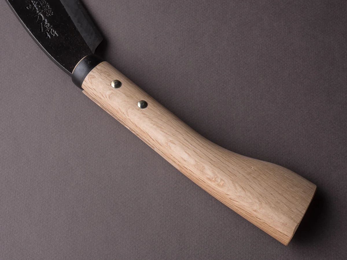 Ajikataya - Old Style Hatchet - Kurouchi - 180mm - Oak Wood Handle - Single Bevel - Image 6