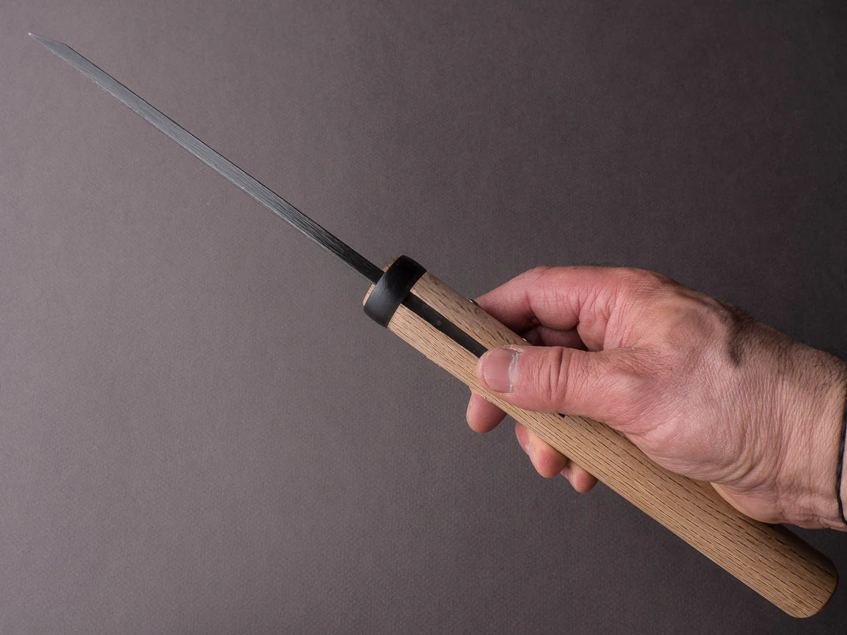 Ajikataya - Old Style Hatchet - Kurouchi - 180mm - Oak Wood Handle - Single Bevel - Image 9