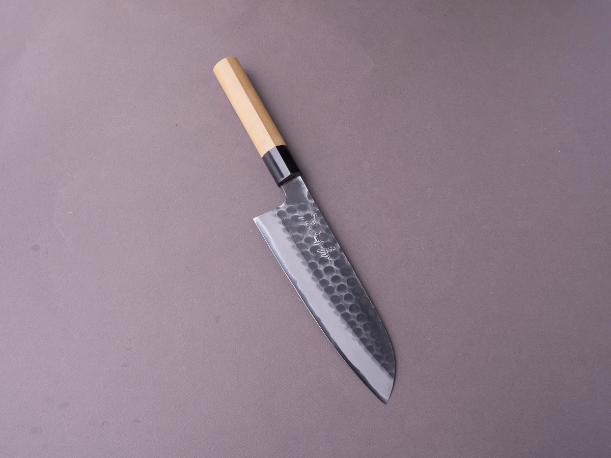 Ajikataya - White #2 - Tsuchime - 180mm Santoku - Magnolia Handle