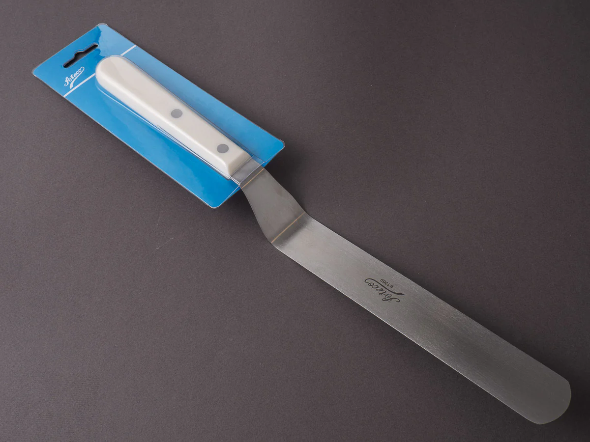 Ateco - Pastry Spatula - 9" Offset - Rounded Tip - White Handle - Image 2