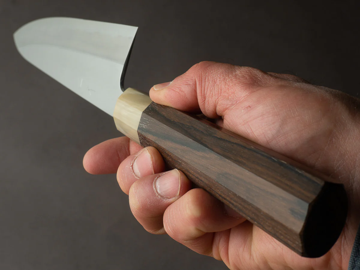 Hitohira - Tanaka x Kyuzo - Vintage Swedish Carbon - Migaki - 240mm Gyuto - Ziricote Handle - Limited - Image 9