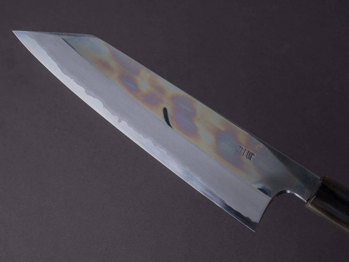 Hitohira - Togashi - White #1 - Stainless Clad - Mirror Polished - 210mm Kiritsuke Gyuto - Taihei Ebony Handle - Image 4