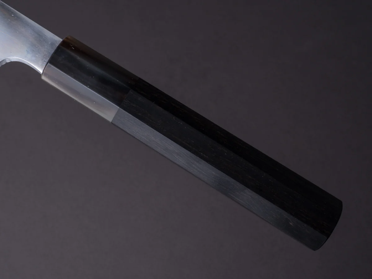 Hitohira - Togashi - White #1 - Stainless Clad - Mirror Polished - 210mm Kiritsuke Gyuto - Taihei Ebony Handle - Image 5
