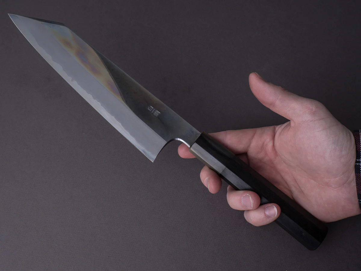 Hitohira - Togashi - White #1 - Stainless Clad - Mirror Polished - 210mm Kiritsuke Gyuto - Taihei Ebony Handle - Image 6
