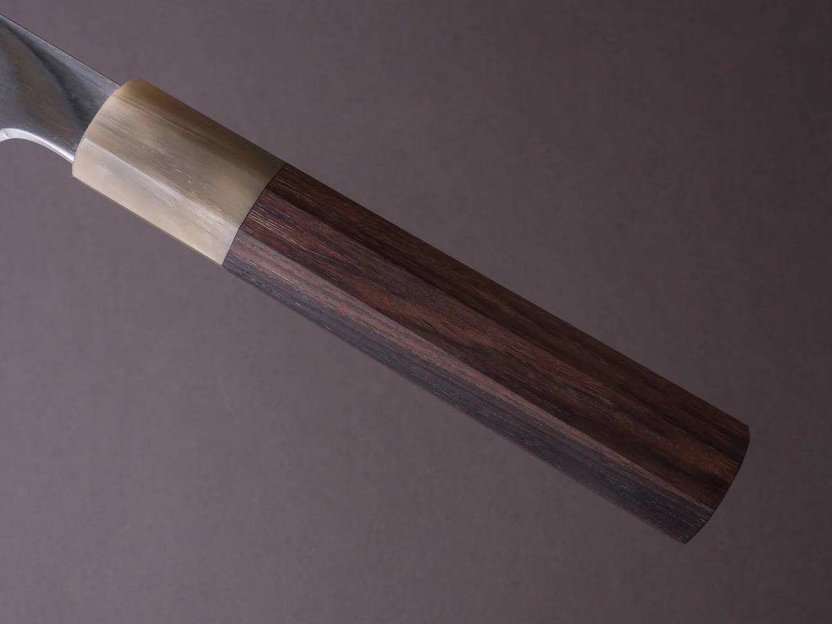 Hitohira - Togashi - White #1 - Stainless Clad - Mirror Polished - 240mm Gyuto - Taihei Rosewood Handle - Image 5