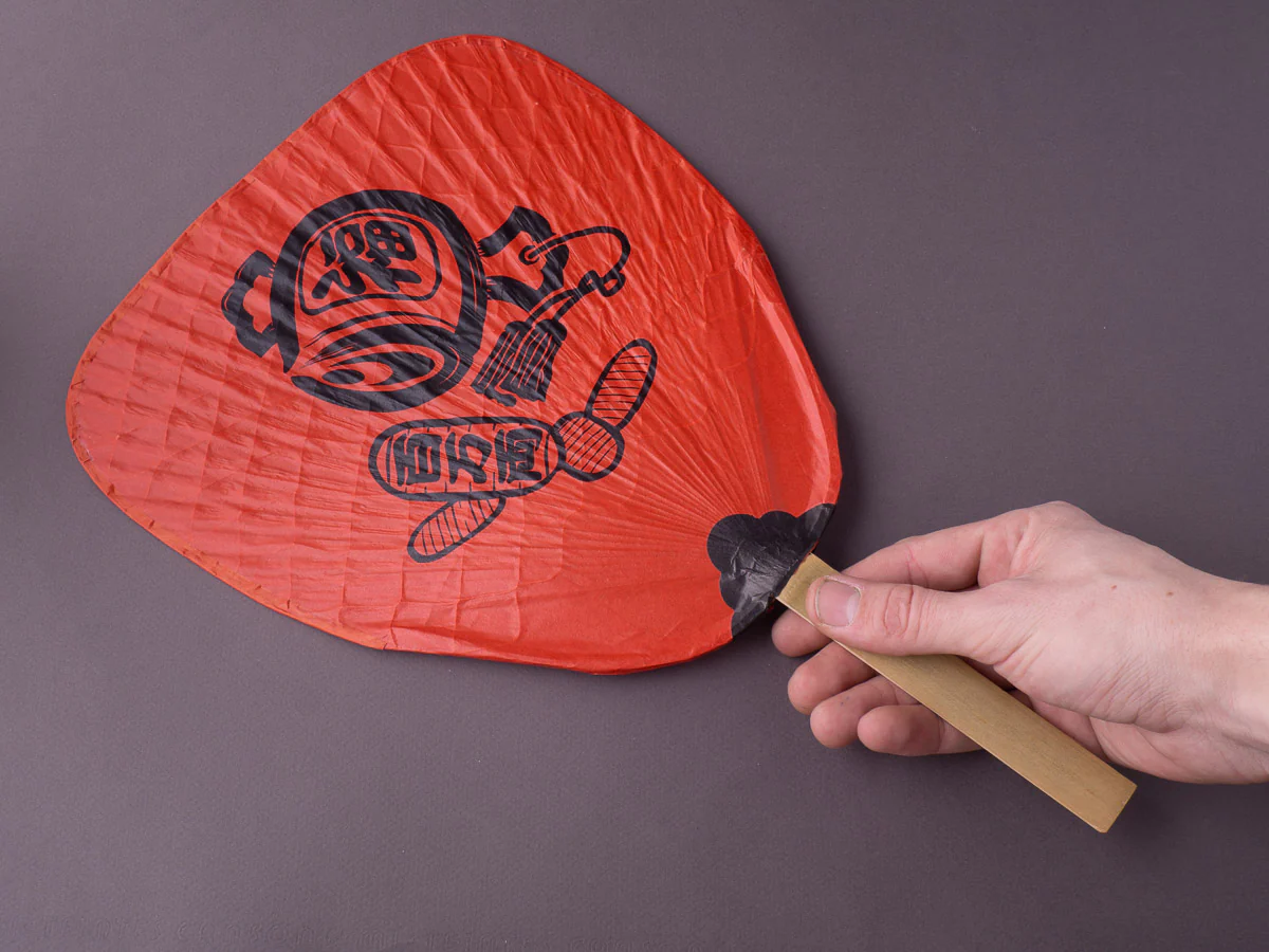 Komon - Shibu-Uchiwa  - Paper Fan - Hyakumanryo (Good Luck Charm) - Image 3