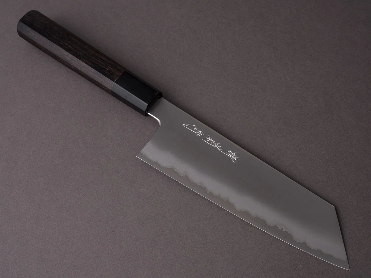 Sakai Kikumori - Yugiri - Tanaka - Stainless Clad Blue #1 - 180mm Bunka - Ebony Handle
