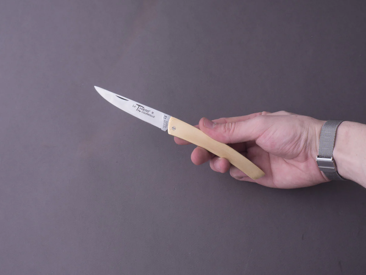 Coursolle - Le Thiers - 12cm Folding Knife - Spring System - Satin Brass Handle - Image 3
