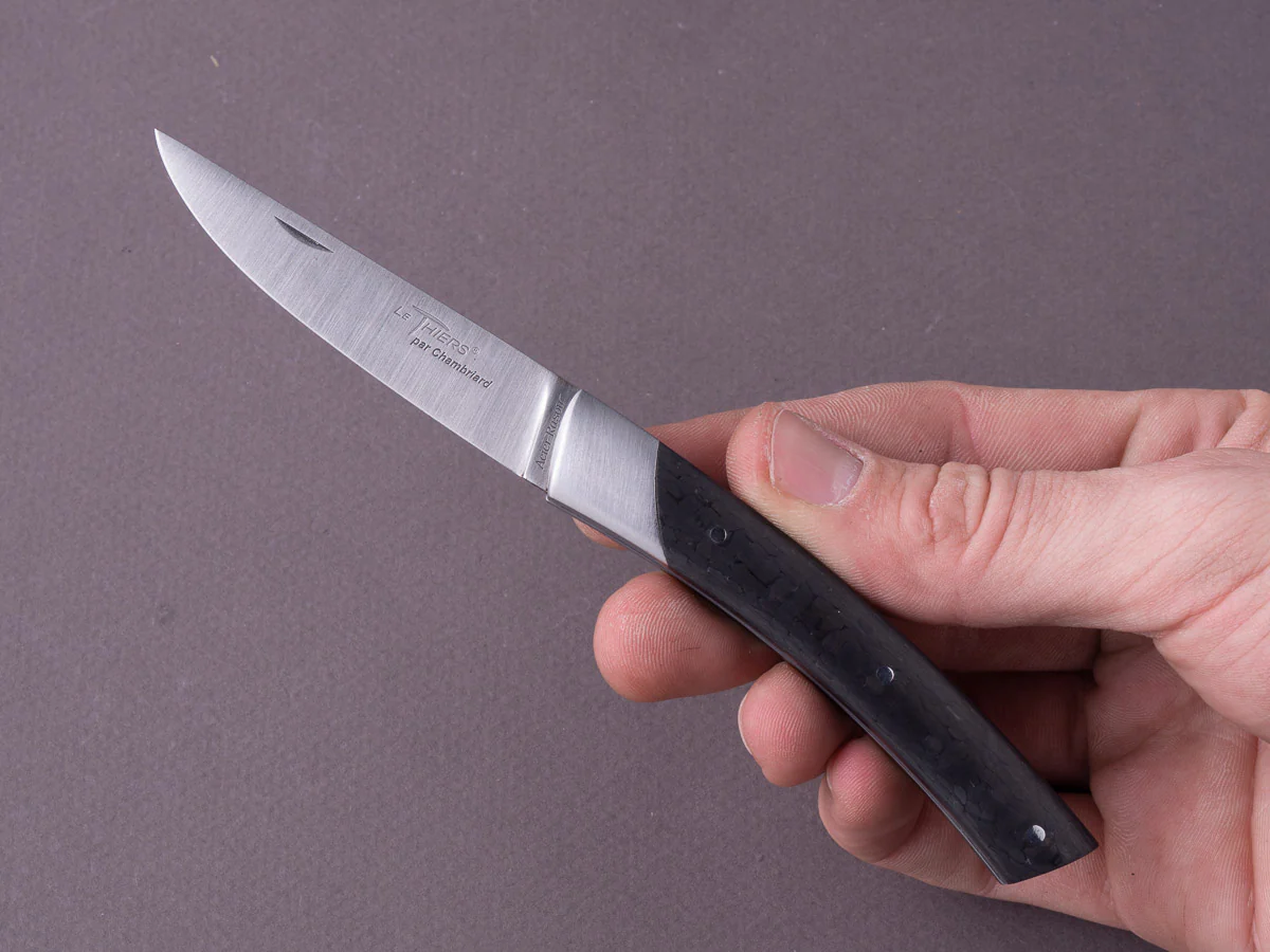 Coutellerie Chambriard - Folding Knife - Le Thiers "Compact" - Slip Joint - 70mm - Carbon Fiber Handle - Image 3