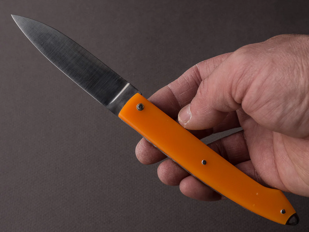 D. Ponson - FOLDING - Le Chignore  - Slip Joint - 19C27 - 80mm - Orange G10 - Image 4