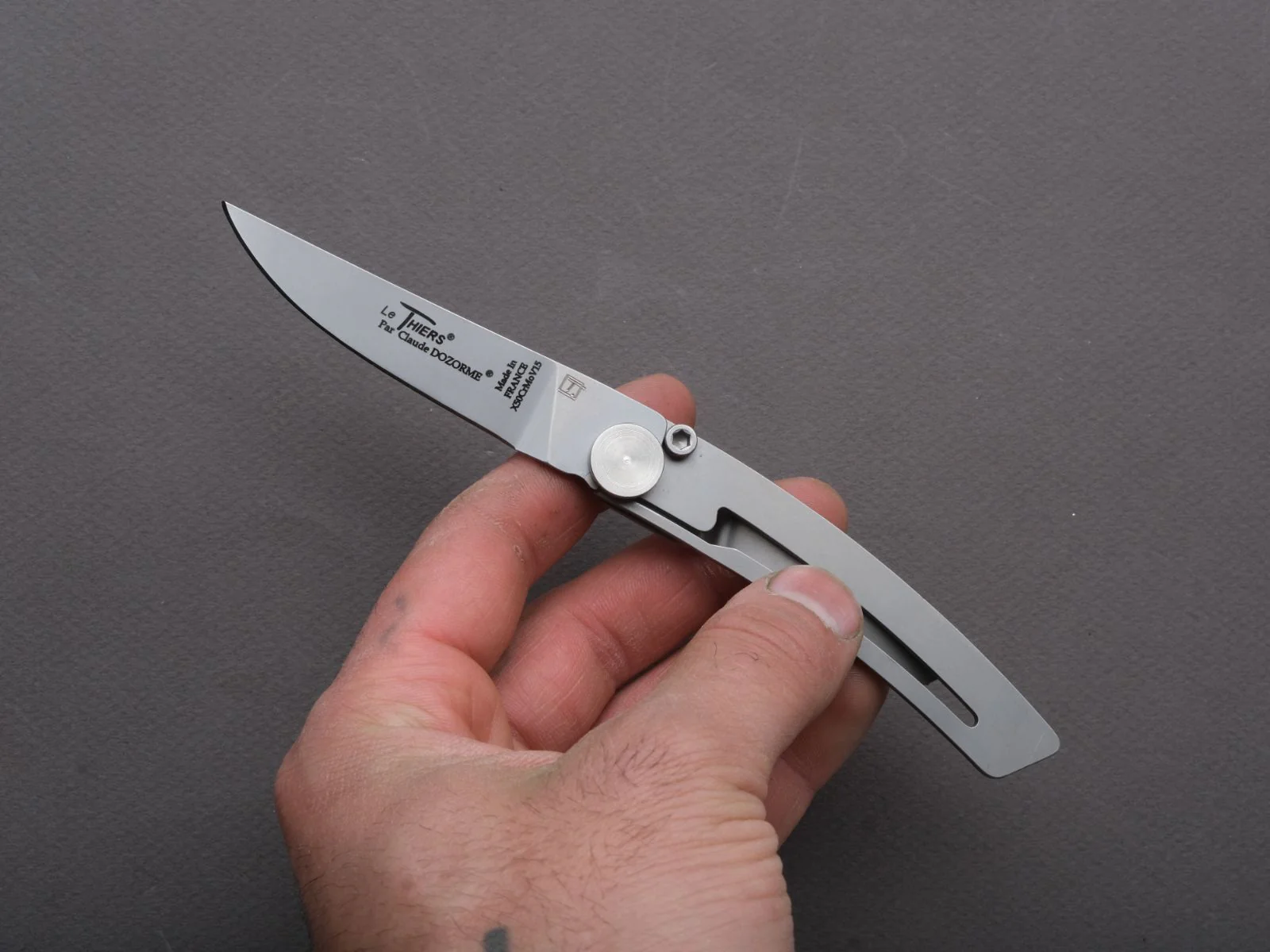 Dozorme - Folding - Le Theirs - Liner Lock - 7cm - Stainless Handle - Image 3