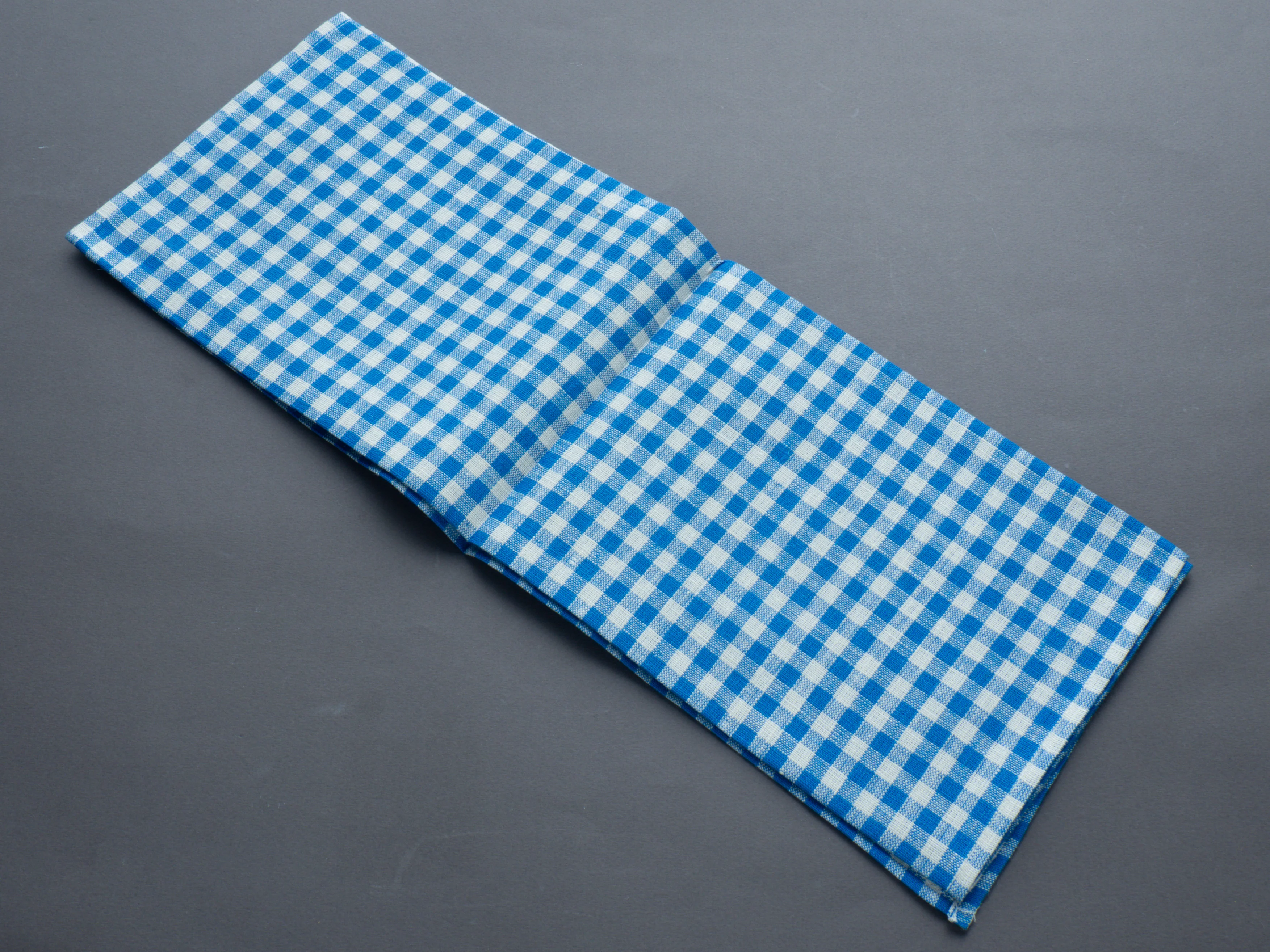 Fog Linen - Linen Kitchen Cloth - "Paule" Blue + White Check - Image 2