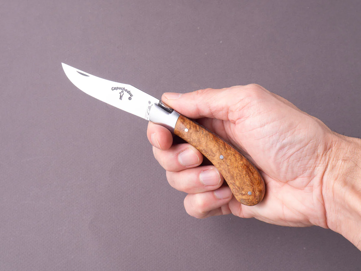 Fontenille-Pataud  - Folding Knife - Capuchadou - Slip Joint - 14C28N - 75mm - Amboyna Handle - Image 2