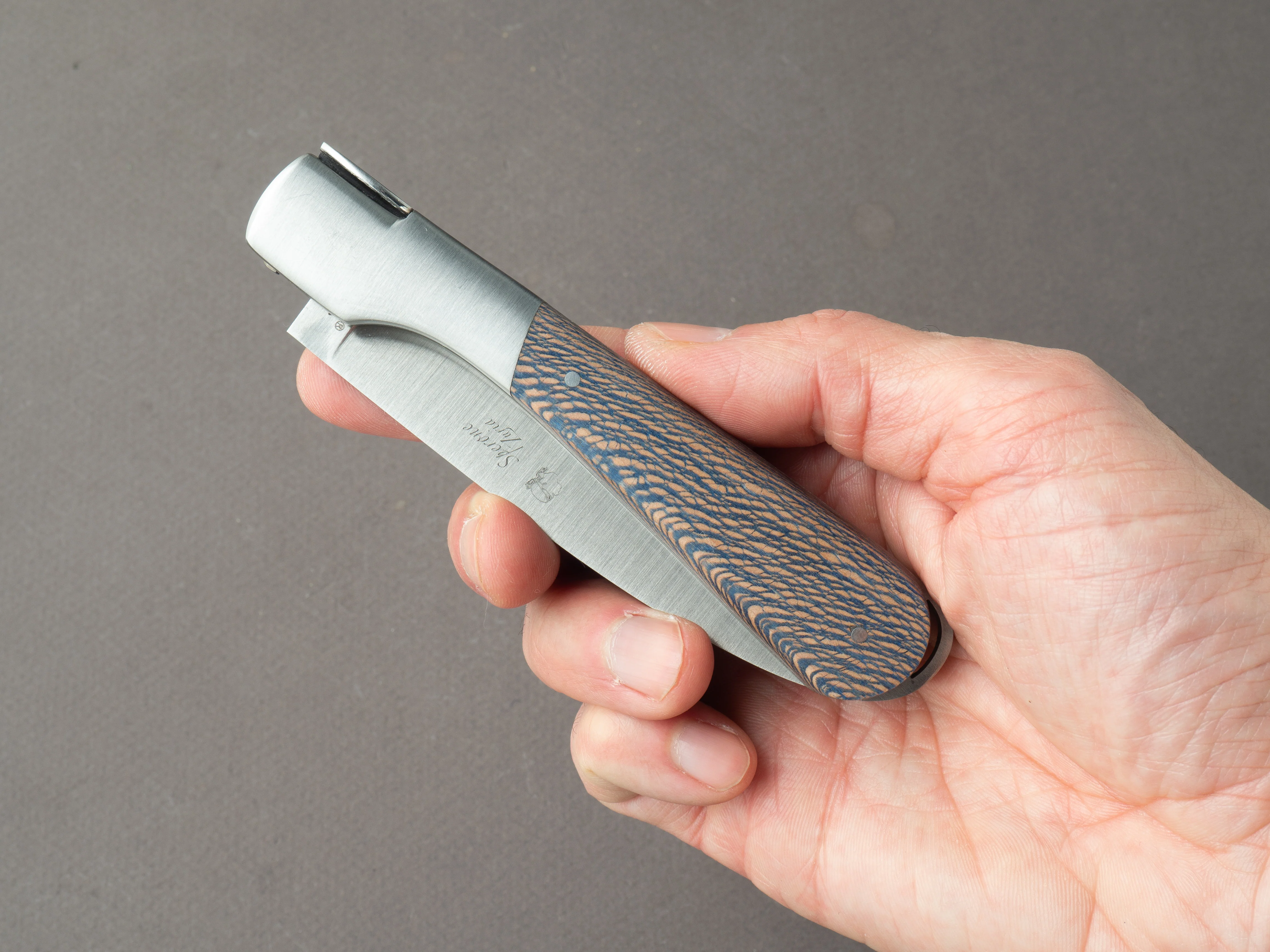 Fontenille-Pataud - Corsican Sperone - 120mm Folding - Lever Lock - Stabilized Blue Palm - Image 7