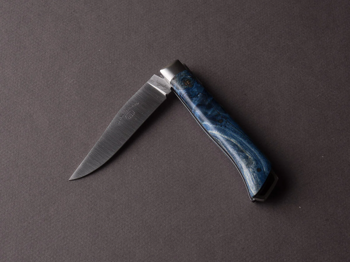 Fontenille-Pataud - Folding Knife - Le Saint Bernard - Blue Poplar Burl -  Lock Back - 110mm - Image 8