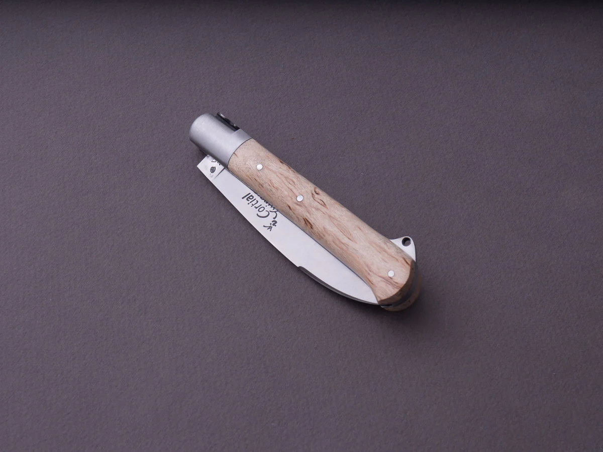 Fontenille-Pataud - Yssingeaux Shepherd's - 110mm Folding - Spring System - Curly Birch Handle - Image 3