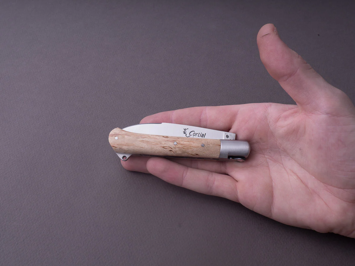 Fontenille-Pataud - Yssingeaux Shepherd's - 110mm Folding - Spring System - Curly Birch Handle - Image 4