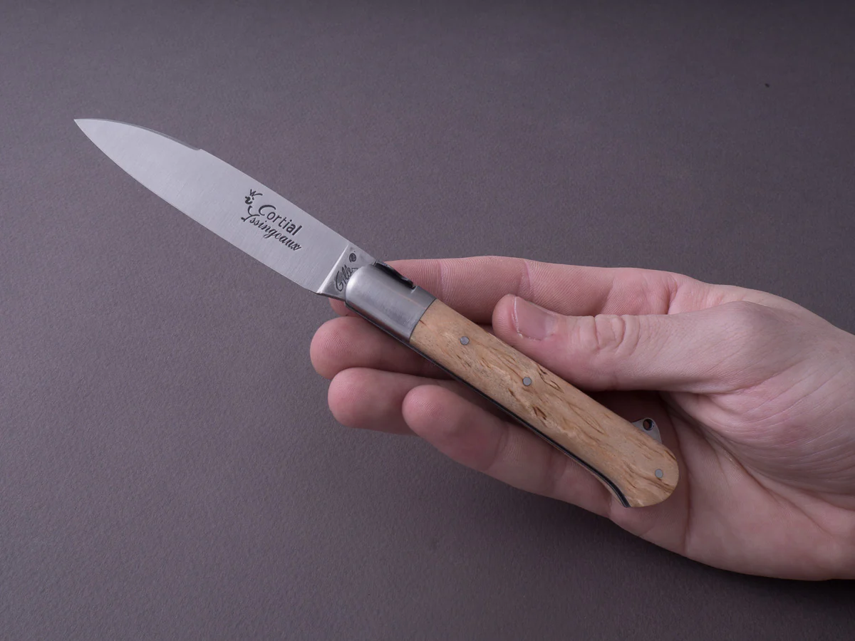 Fontenille-Pataud - Yssingeaux Shepherd's - 110mm Folding - Spring System - Curly Birch Handle - Image 5