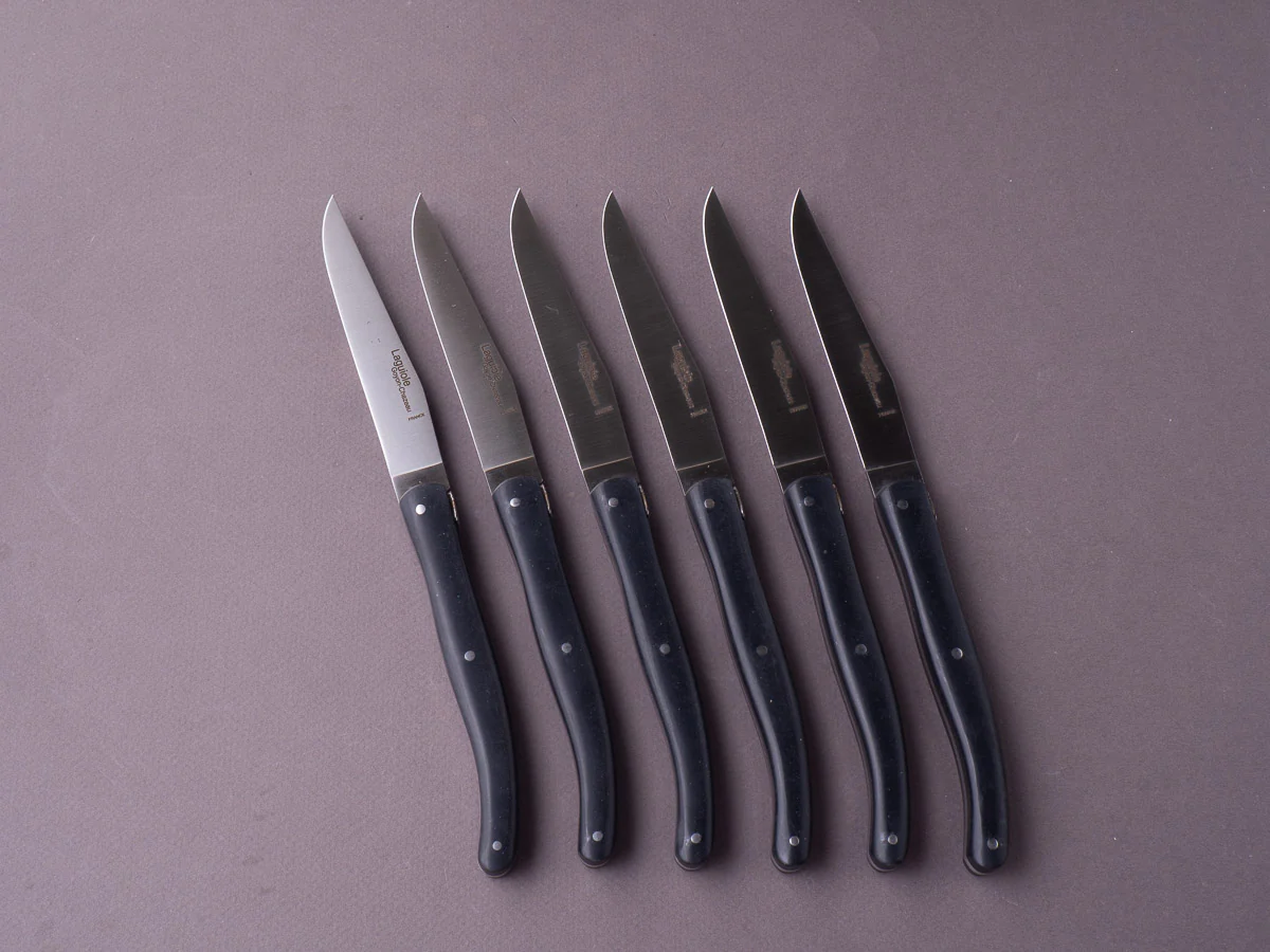 Goyon-Chazeau - Laguiole - Steak/Table Knives - Black Paperstone - Set of 6 - Image 2