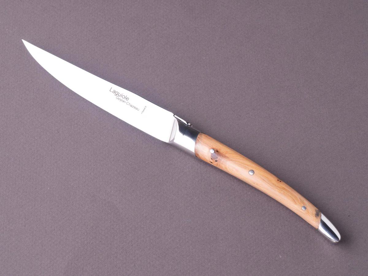 Goyon Chazeau - Steak/Table Knives - Laguiole Klasse G - Mixed Wood Handles - Set of 6 - Image 2