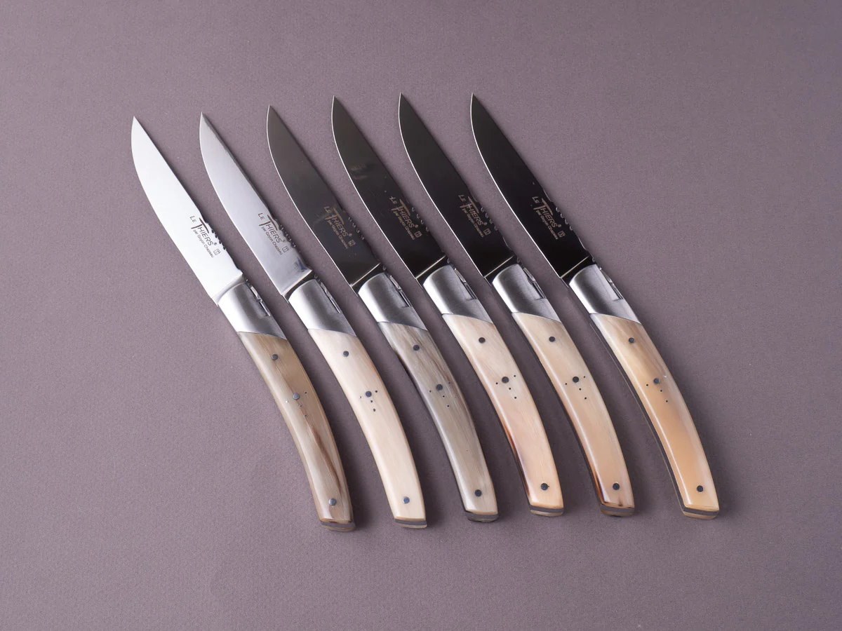 Goyon Chazeau - Le Thiers "Prestige" - Steak/Table Knives - Horn of Aubrac Handle - Set of 6