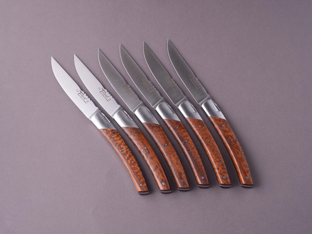 Goyon Chazeau - Le Thiers "Prestige" - Steak/Table Knives - Snakewood Handle - Set of 6