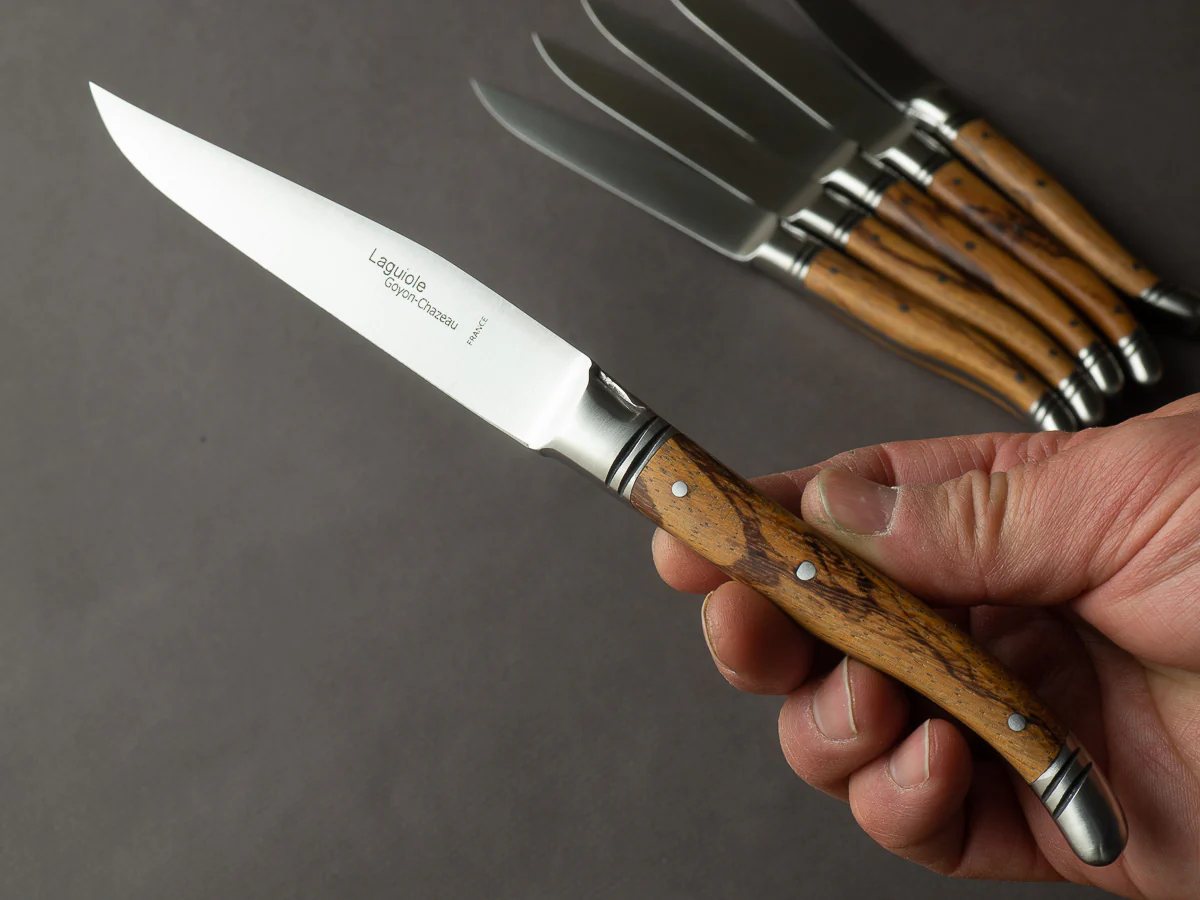 Goyon Chazeau - Steak Knives - Laguiole Avantage - Marble Wood - Matte Finish - Set of 6 - Image 3