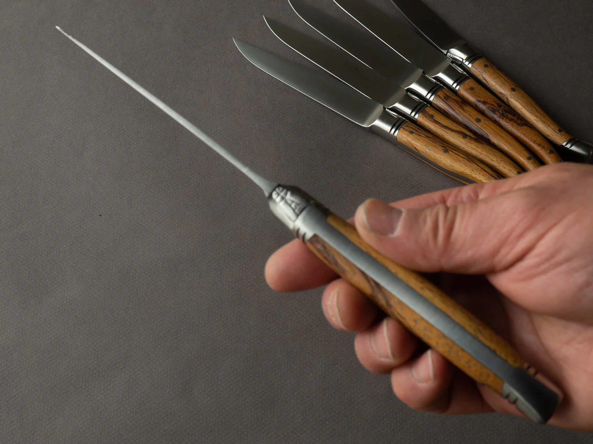 Goyon Chazeau - Steak Knives - Laguiole Avantage - Marble Wood - Matte Finish - Set of 6 - Image 5
