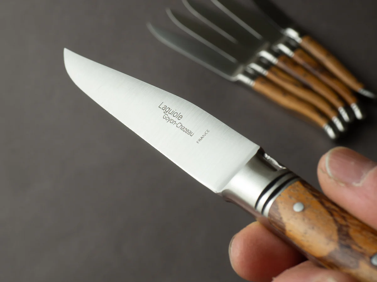 Goyon Chazeau - Steak Knives - Laguiole Avantage - Marble Wood - Matte Finish - Set of 6 - Image 6