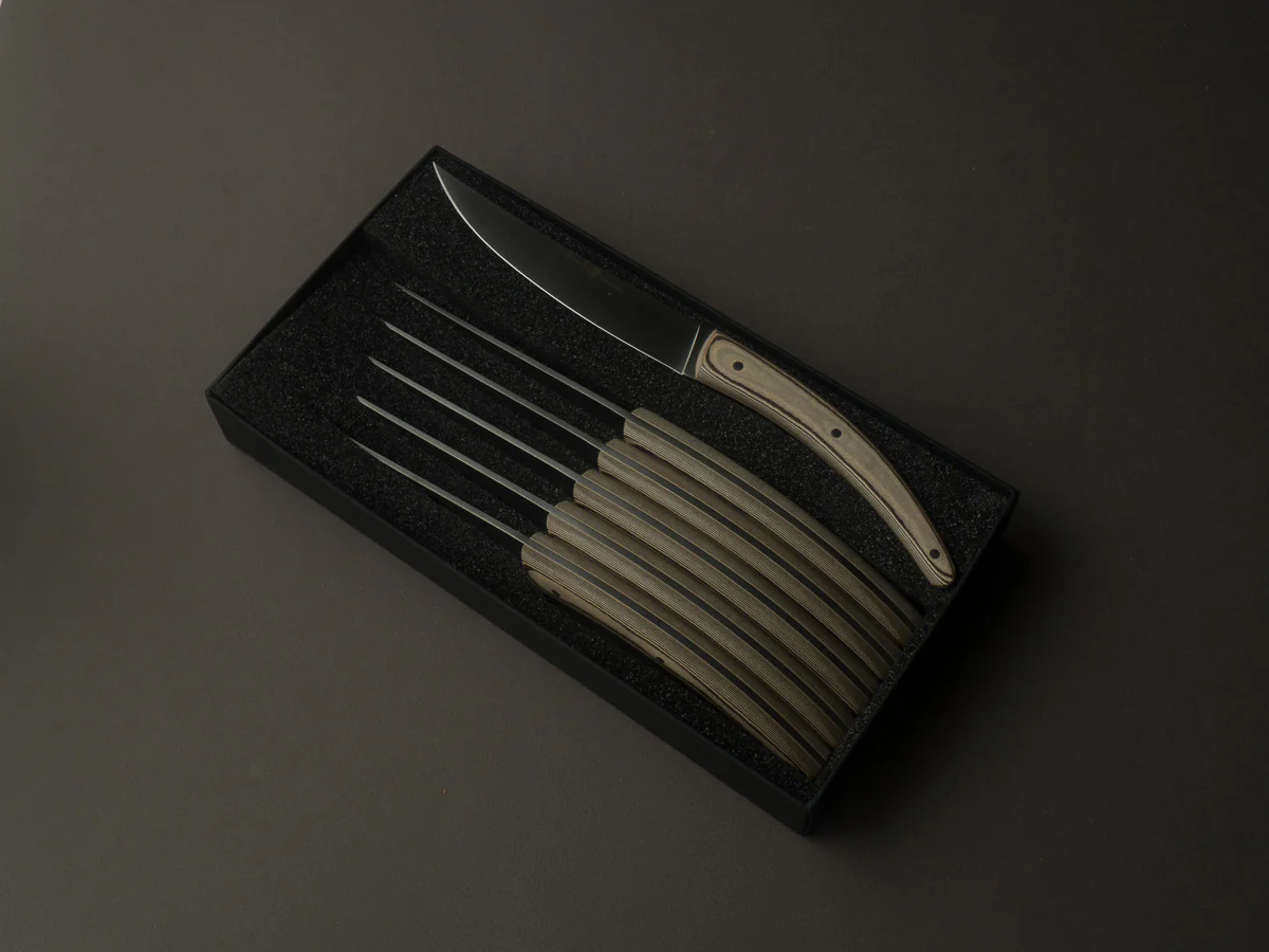 Goyon-Chazeau - Styl'ver - Steak/Table Knives - Grey Paperstone Handle - Set of 6 - Image 9