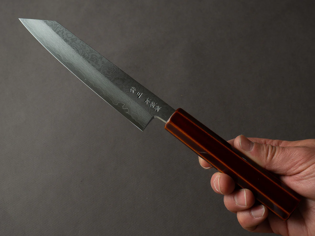 HADO - Kijiro - Ginsan - Damascus - 150mm Kiritsuke Petty - Urushi Handle - Image 6