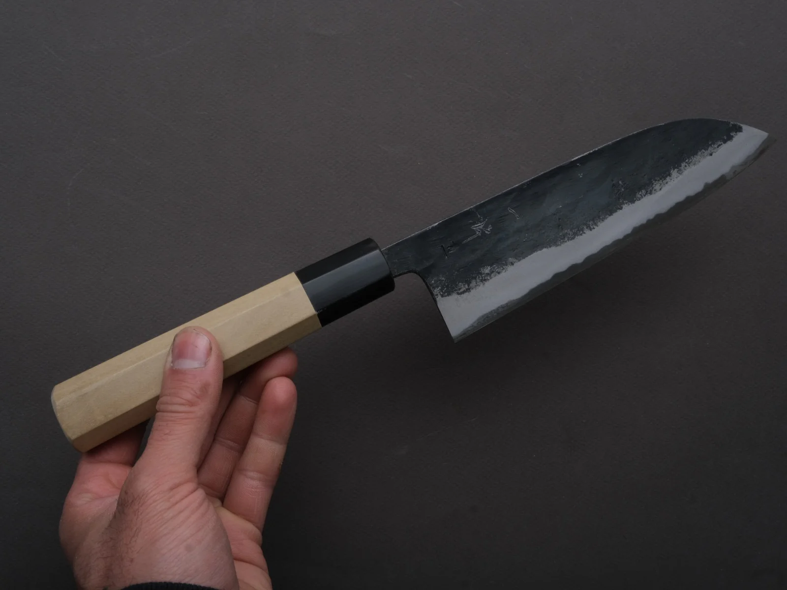 Hitohira - Blue #1 - Kurouchi - Santoku - 165mm - Magnolia Handle - Image 3