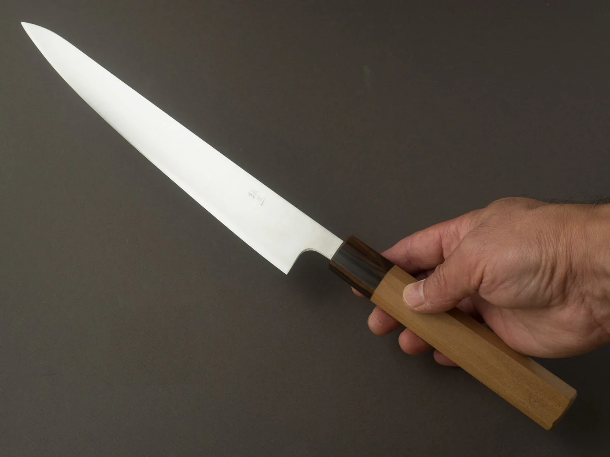 Hitohira - Futana - Ginsan - Migaki - Sujihiki - 240mm - Cherry Handle - Image 6