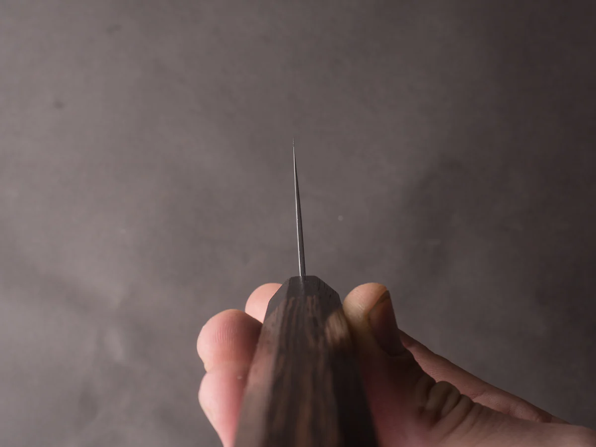Hitohira - Futana - Nickel Damascus - 165mm Nakiri - Tagayasan Handle - Image 10