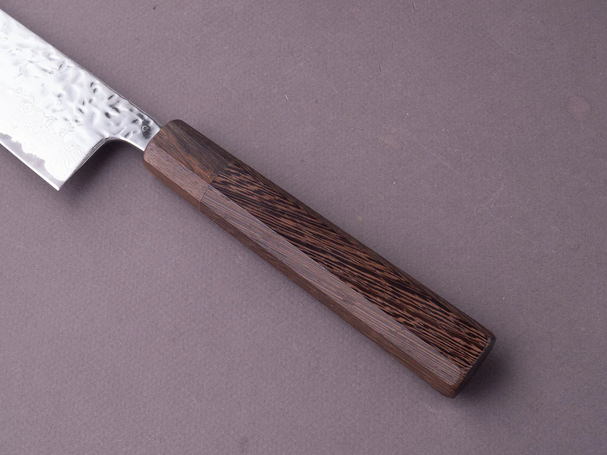 Hitohira - Futana - Stainless - Polished Tsuchime Damascus - 210mm Gyuto - Tagayasan Handle - Image 5