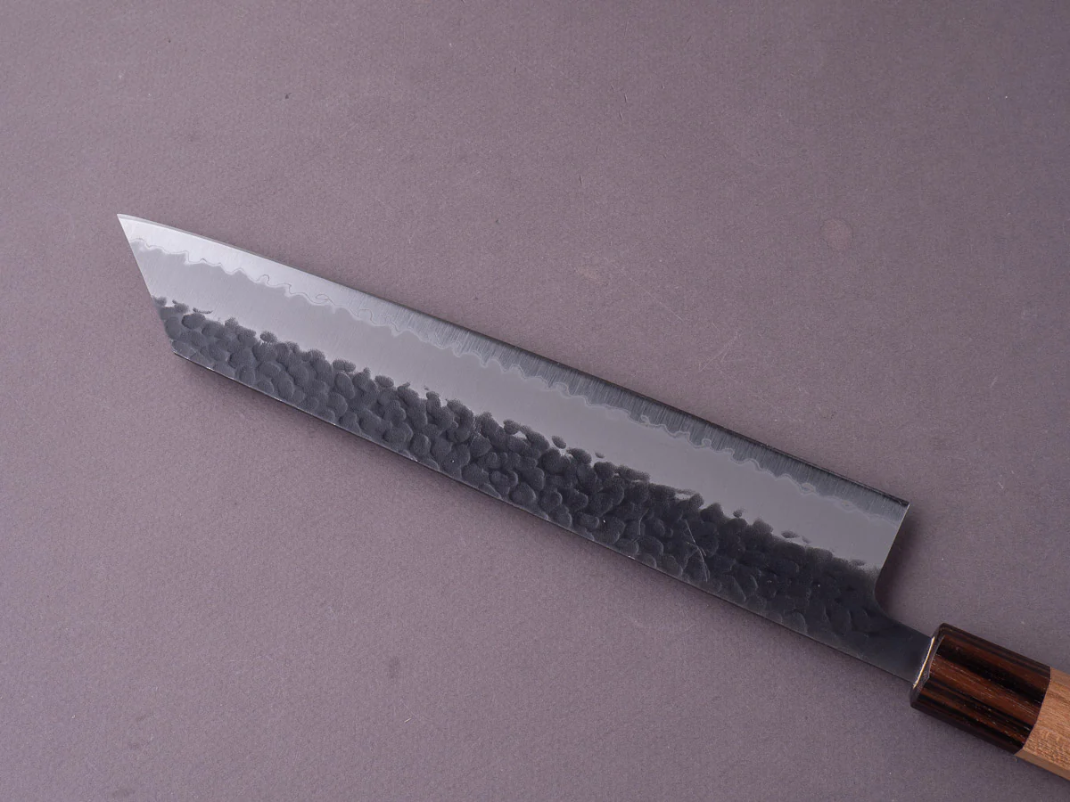Hitohira - Futana - Super Blue - Kurouchi Tsuchime - 240mm Kiritsuke Gyuto - Cherry Handle