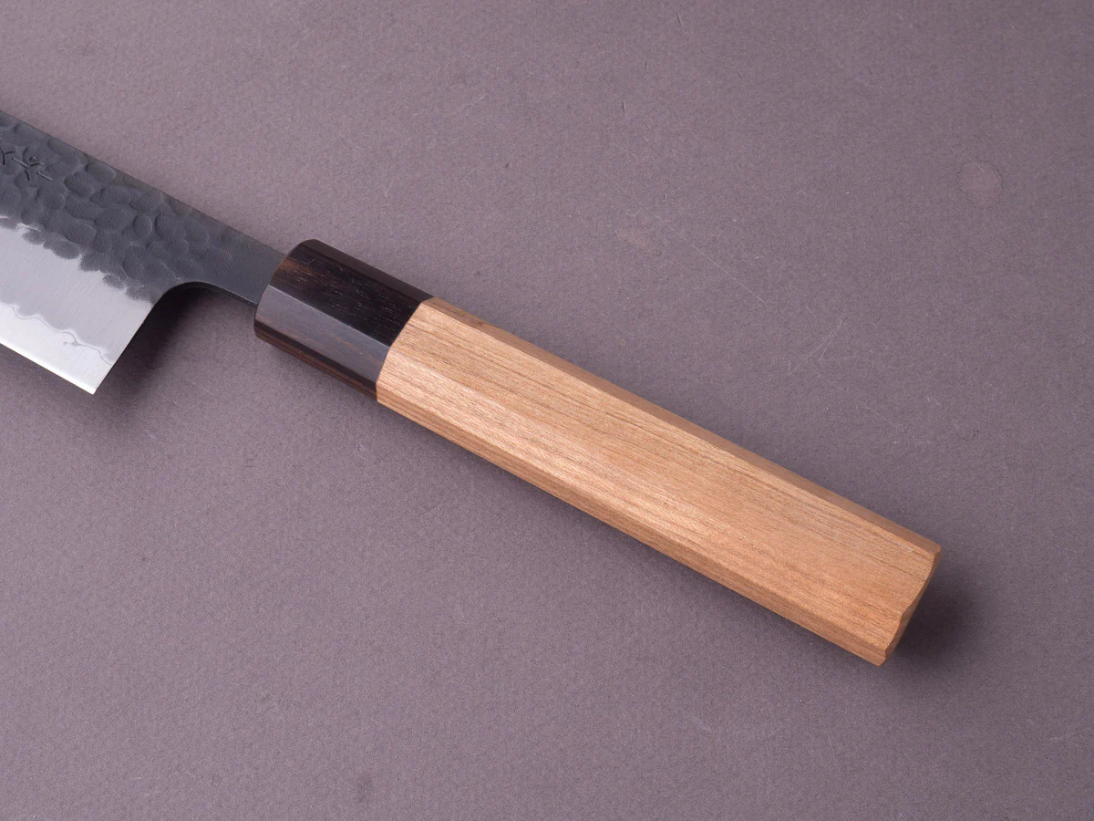 Hitohira - Futana - Super Blue - Kurouchi Tsuchime - 240mm Kiritsuke Gyuto - Cherry Handle - Image 2