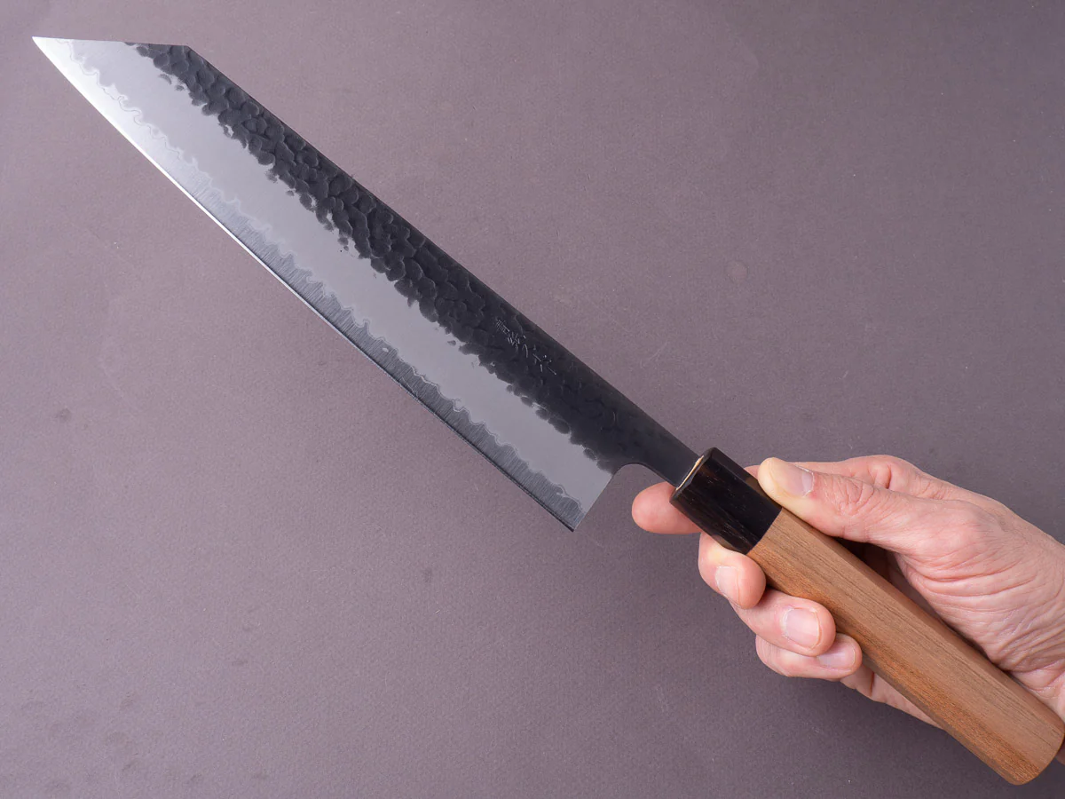 Hitohira - Futana - Super Blue - Kurouchi Tsuchime - 240mm Kiritsuke Gyuto - Cherry Handle - Image 3