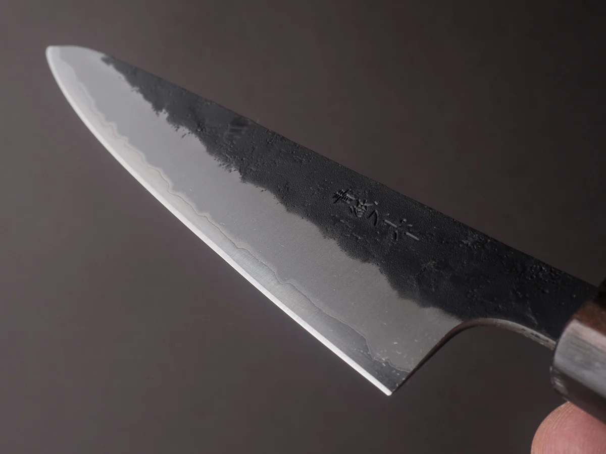 Hitohira - Futana - Super Blue - Kurouchi Tsuchime - 150mm Petty - Cherry Handle - Image 10