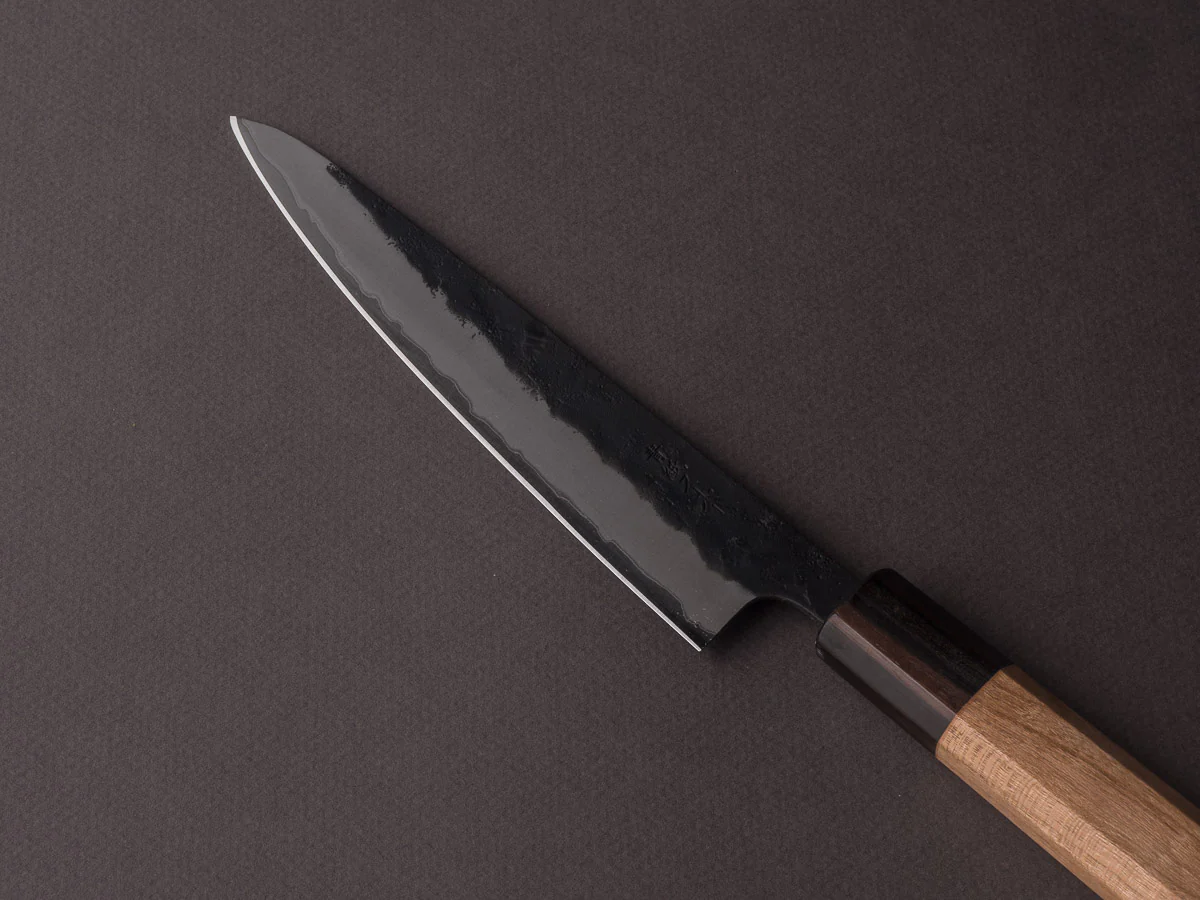 Hitohira - Futana - Super Blue - Kurouchi Tsuchime - 150mm Petty - Cherry Handle - Image 3