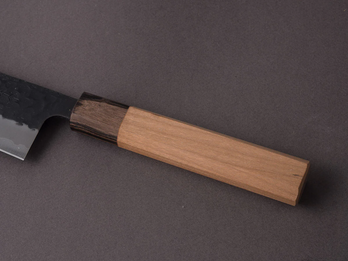 Hitohira - Futana - Super Blue - Kurouchi Tsuchime - 170mm Santoku - Cherry Wood Handle - Image 7