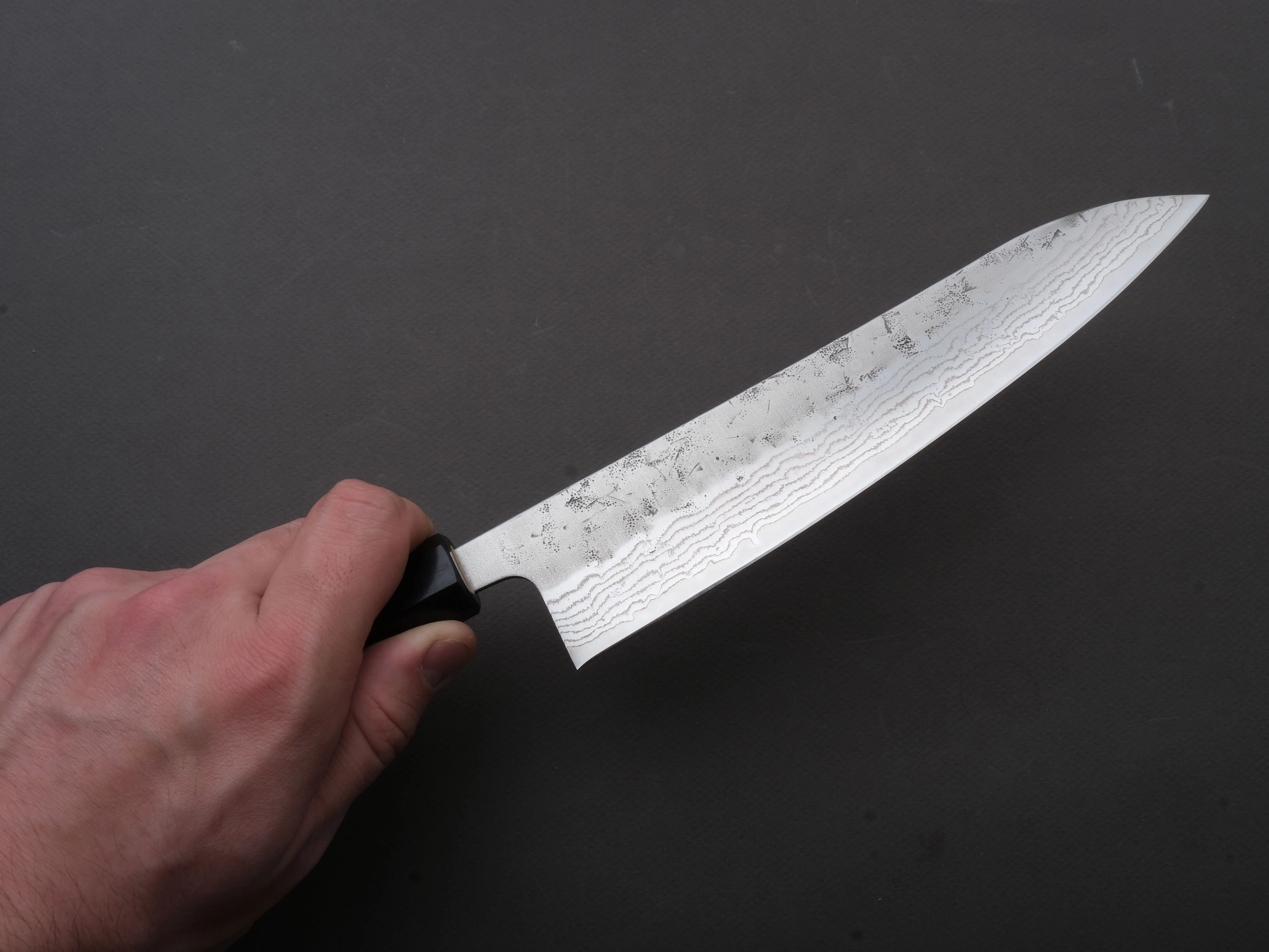 Hitohira - Futana - Swedish Stainless - Nashiji Damascus - Gyuto - 210mm - Walnut Handle - Image 3