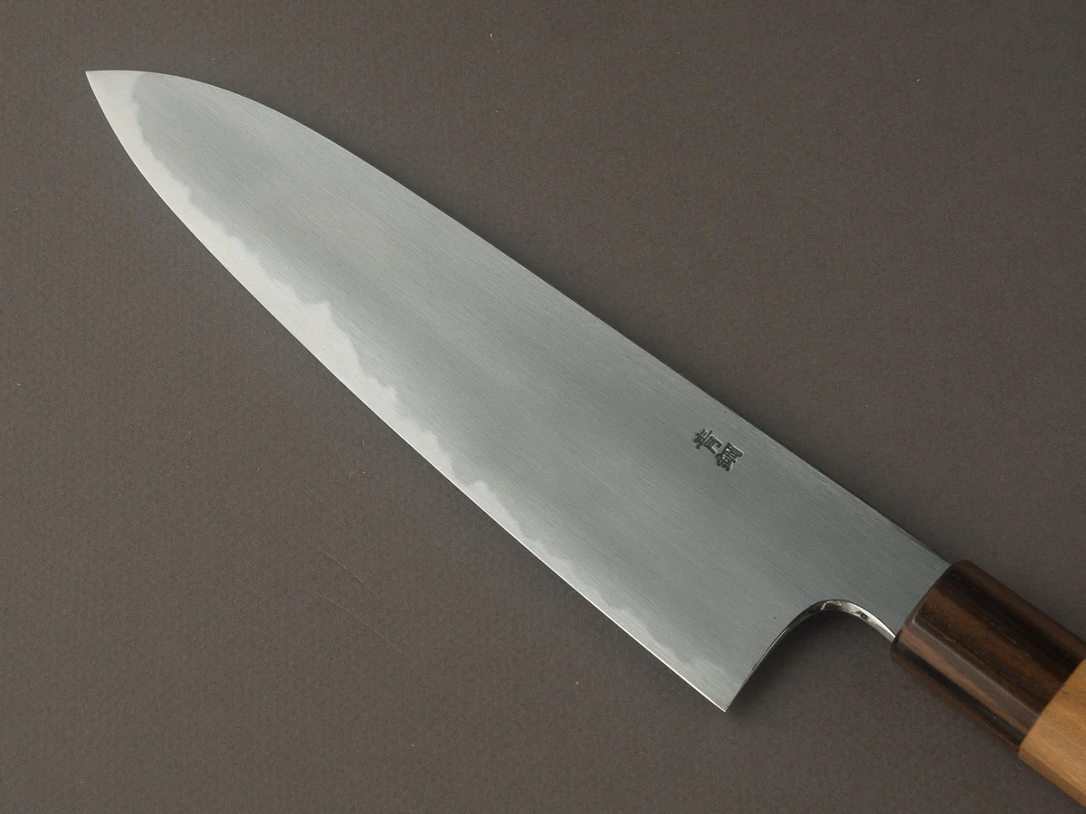 Hitohira - Gorobei x Rikichi - Blue #2 - Kasumi - 210mm Gyuto - Cherry Wood Handle - Image 3