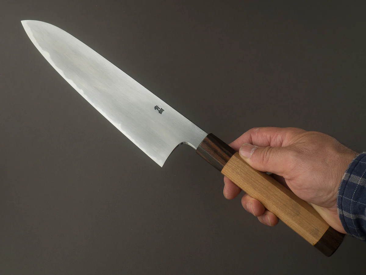 Hitohira - Gorobei x Rikichi - Blue #2 - Kasumi - 240mm Gyuto - Cherry Wood Handle - Image 6