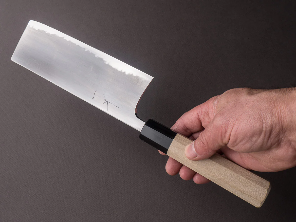 Hitohira - Gorobei x Rikichi - White #2 Kasumi - 165mm Nakiri - Ho Wood Handle - Image 5