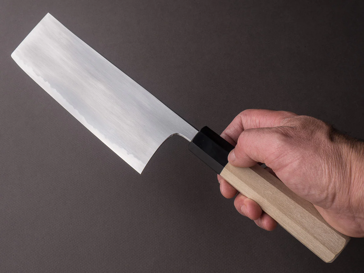 Hitohira - Gorobei x Rikichi - White #2 Kasumi - 165mm Nakiri - Ho Wood Handle - Image 6